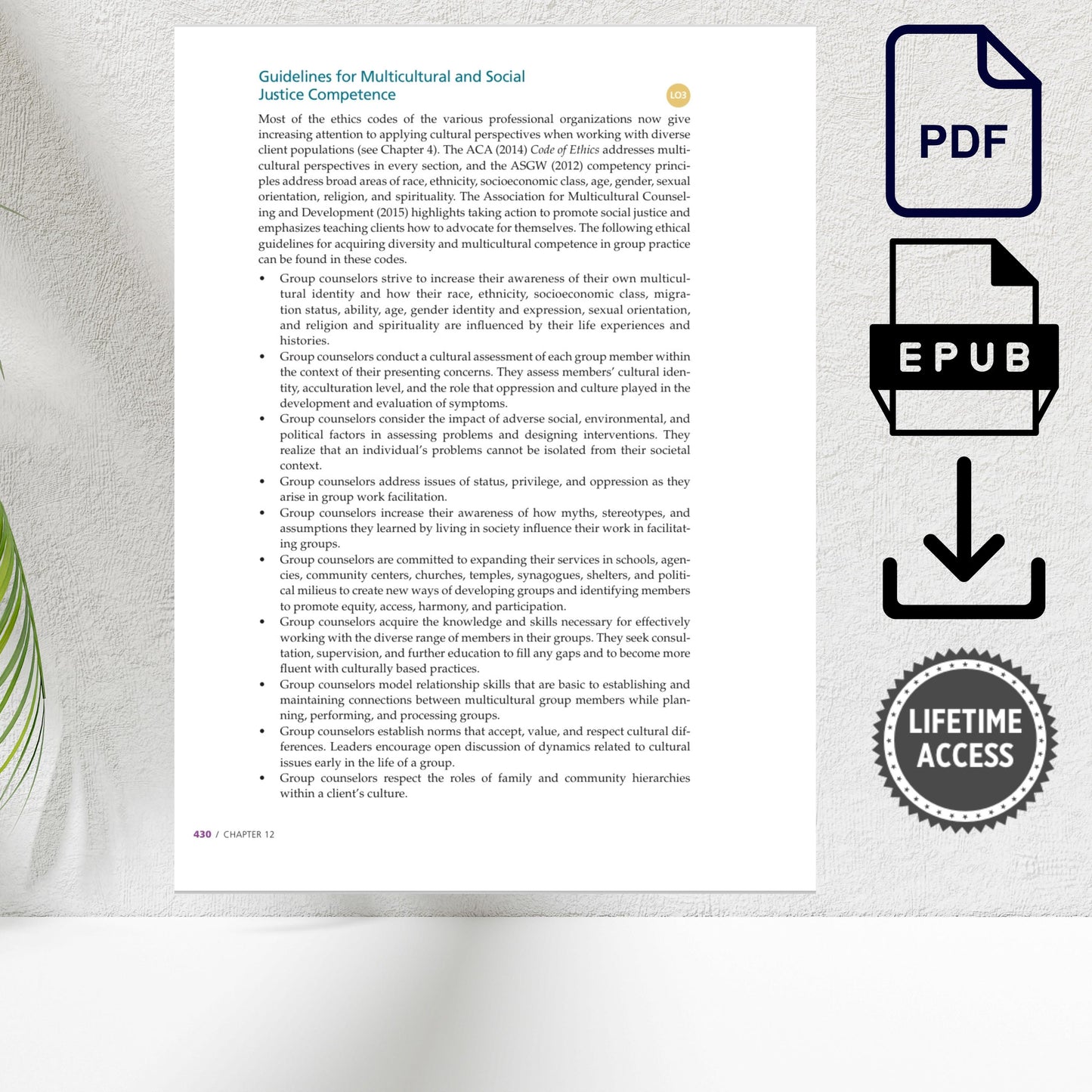 College textbook covering ethics in counseling and human services